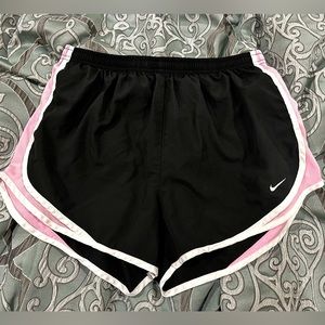 Black/light pink Nike shorts